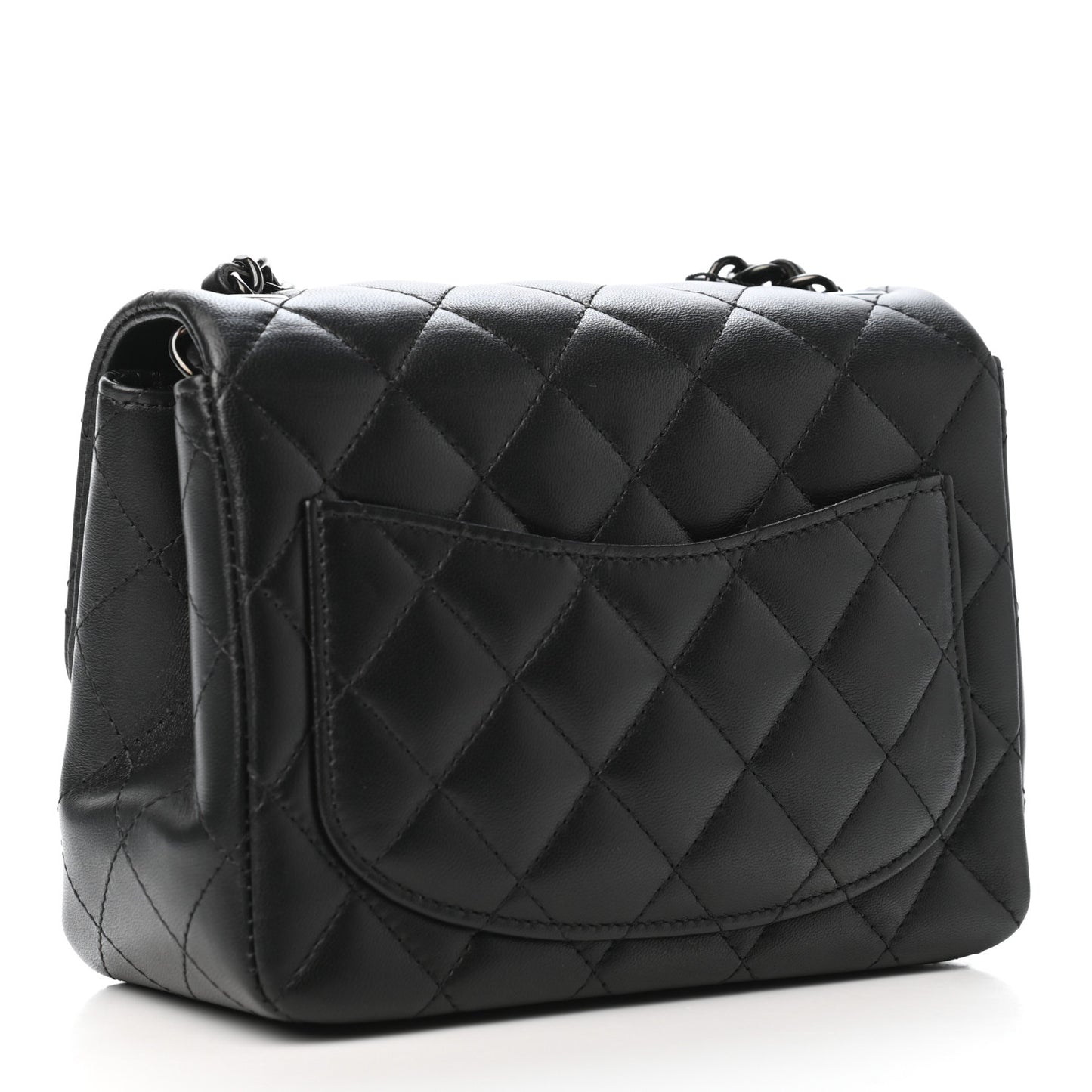 Lambskin Quilted Mini Square Flap So Black