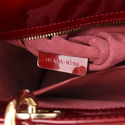 Christian Dior Patent Cannage Small Lady Dior Cherry Red 7 of 13