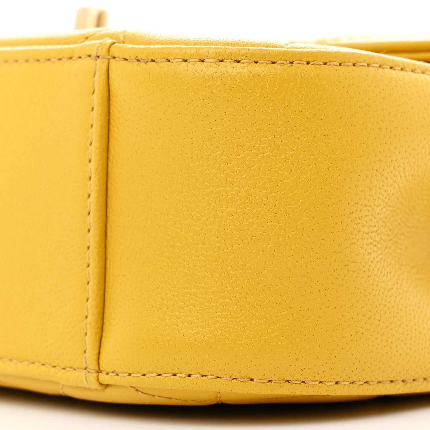 Chanel Lambskin Quilted Chain Infinity Top Handle Flap Yellow 10 of 11