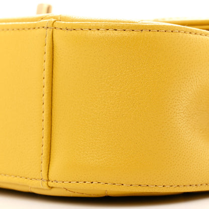 Chanel Lambskin Quilted Chain Infinity Top Handle Flap Yellow 10 of 11