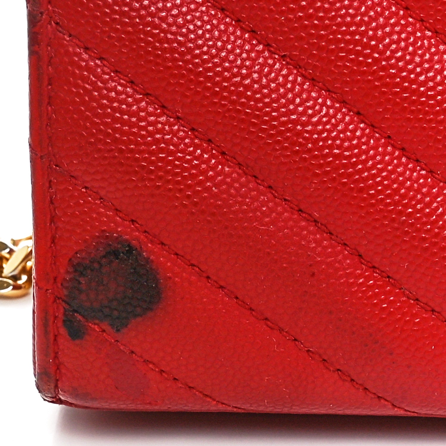 Saint Laurent Grain De Poudre Matelasse Chevron Large Monogram Satchel Lipstick Red 11 of 11