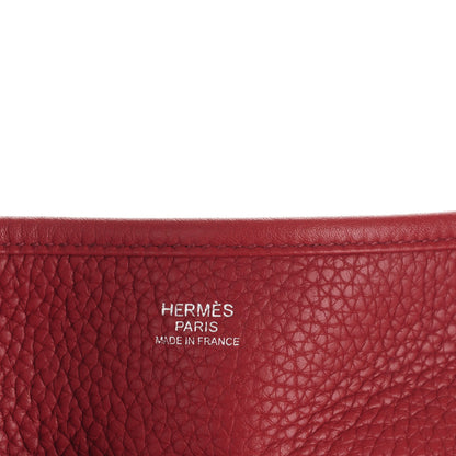 Hermes Taurillon Clemence Evelyne III PM Rouge Garance 6 of 7