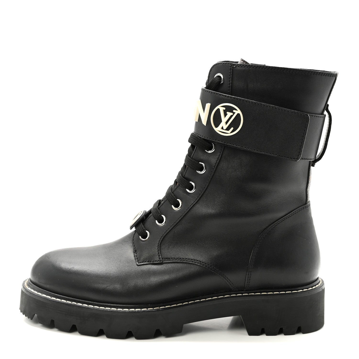 Louis Vuitton Calfskin Territory Flat Ranger Boots 38 Black 1 of 8