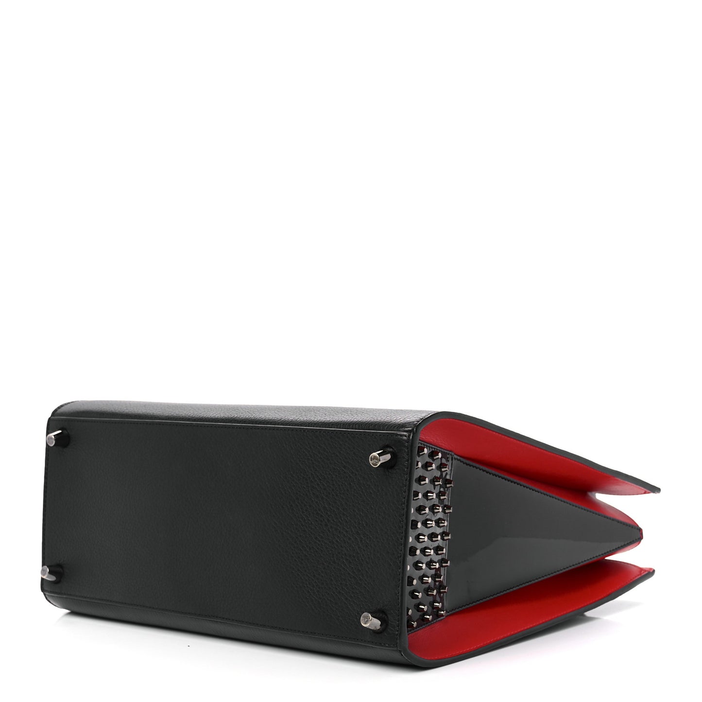 Calfskin Patent Studded Large Paloma Black