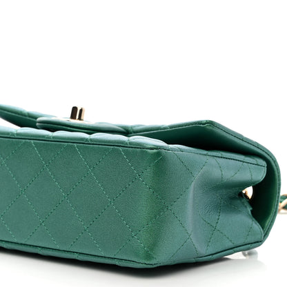 Chanel Iridescent Calfskin Quilted Mini Rectangular Flap Green 10 of 11