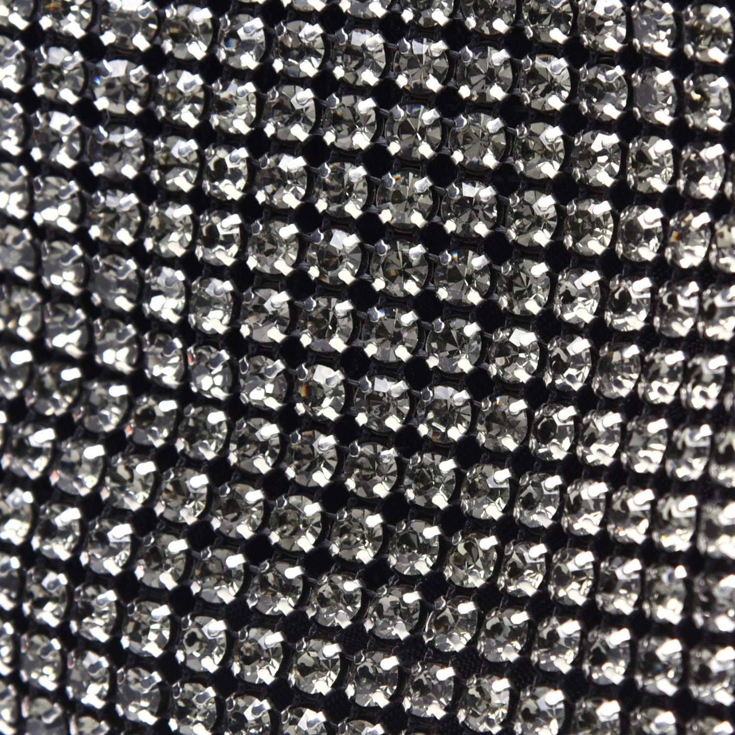 Alexander Wang Mesh Crystal Rhinestone Mini Heiress Pouch Black Silver 3 of 11