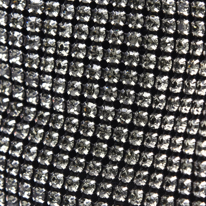 Alexander Wang Mesh Crystal Rhinestone Mini Heiress Pouch Black Silver 3 of 11