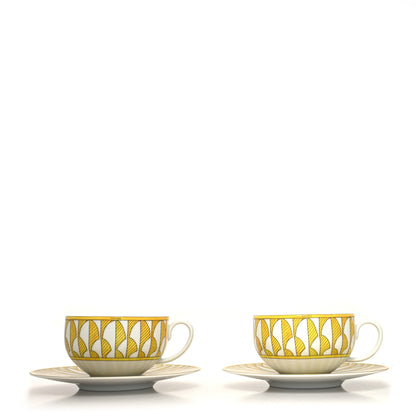 Hermes Porcelain Soleil d'Hermes Breakfast Cup And Saucer Set Of 2 1 of 10