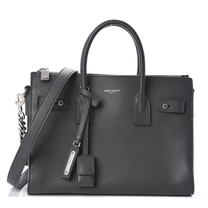 Saint Laurent Grained Calfskin Baby Supple Sac De Jour Asphalt 1 of 10
