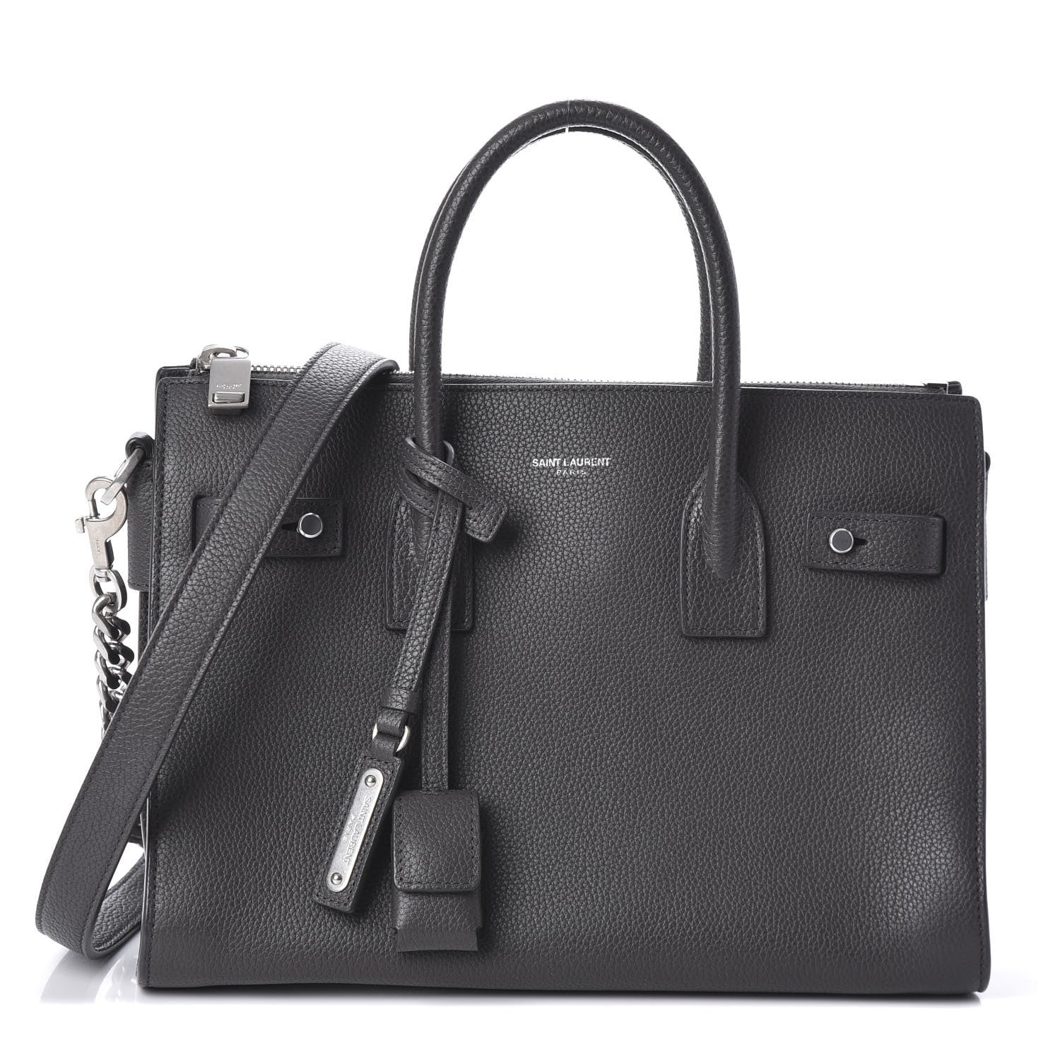 Saint Laurent Grained Calfskin Baby Supple Sac De Jour Asphalt 1 of 10