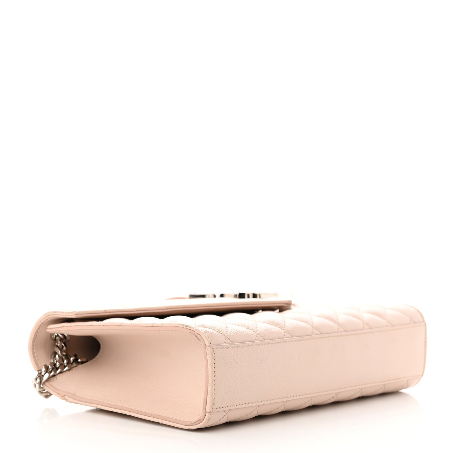 Grain De Poudre Textured Mixed Matelasse Medium Triquilt Monogram Satchel Marble Pink
