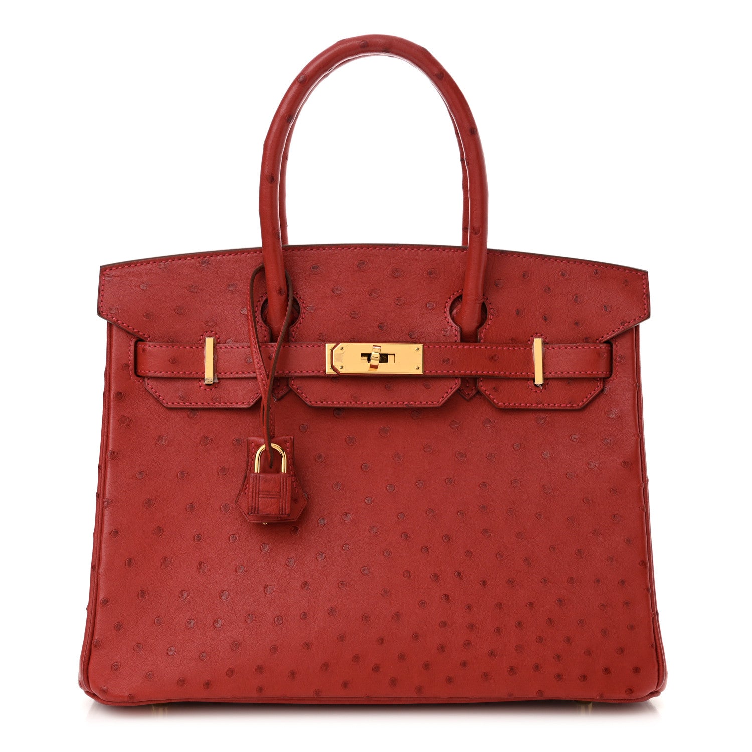 Hermes Ostrich Birkin 30 Rouge Vif 1 of 11