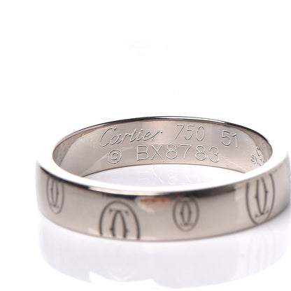 Cartier 18K White Gold 4mm Happy Birthday Band Ring 51 6 4 of 4