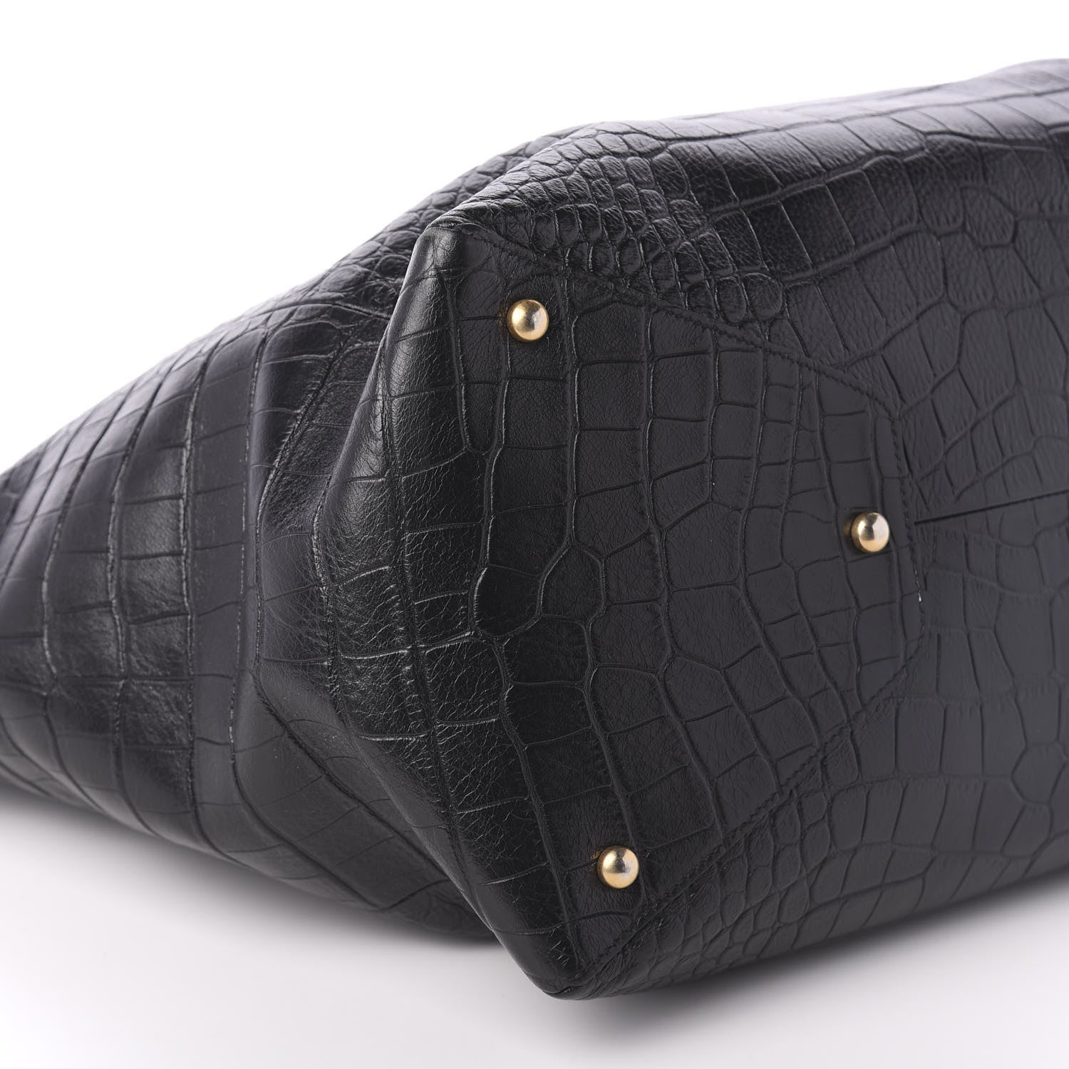 Chanel Calfskin Crocodile Embossed Large Cocodile Shopping Tote Black 7 of 11