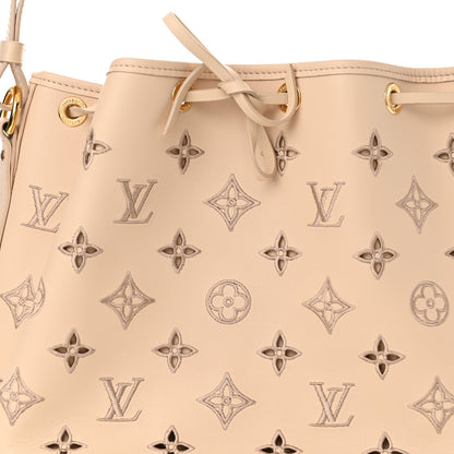 Louis Vuitton Calfskin Monogram Cutout Petit Noe Neutral 7 of 9