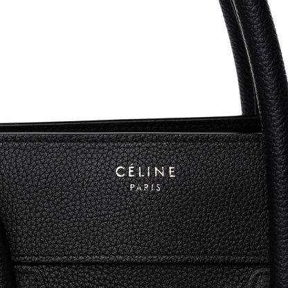 Celine Drummed Calfskin Mini Luggage Black 8 of 11