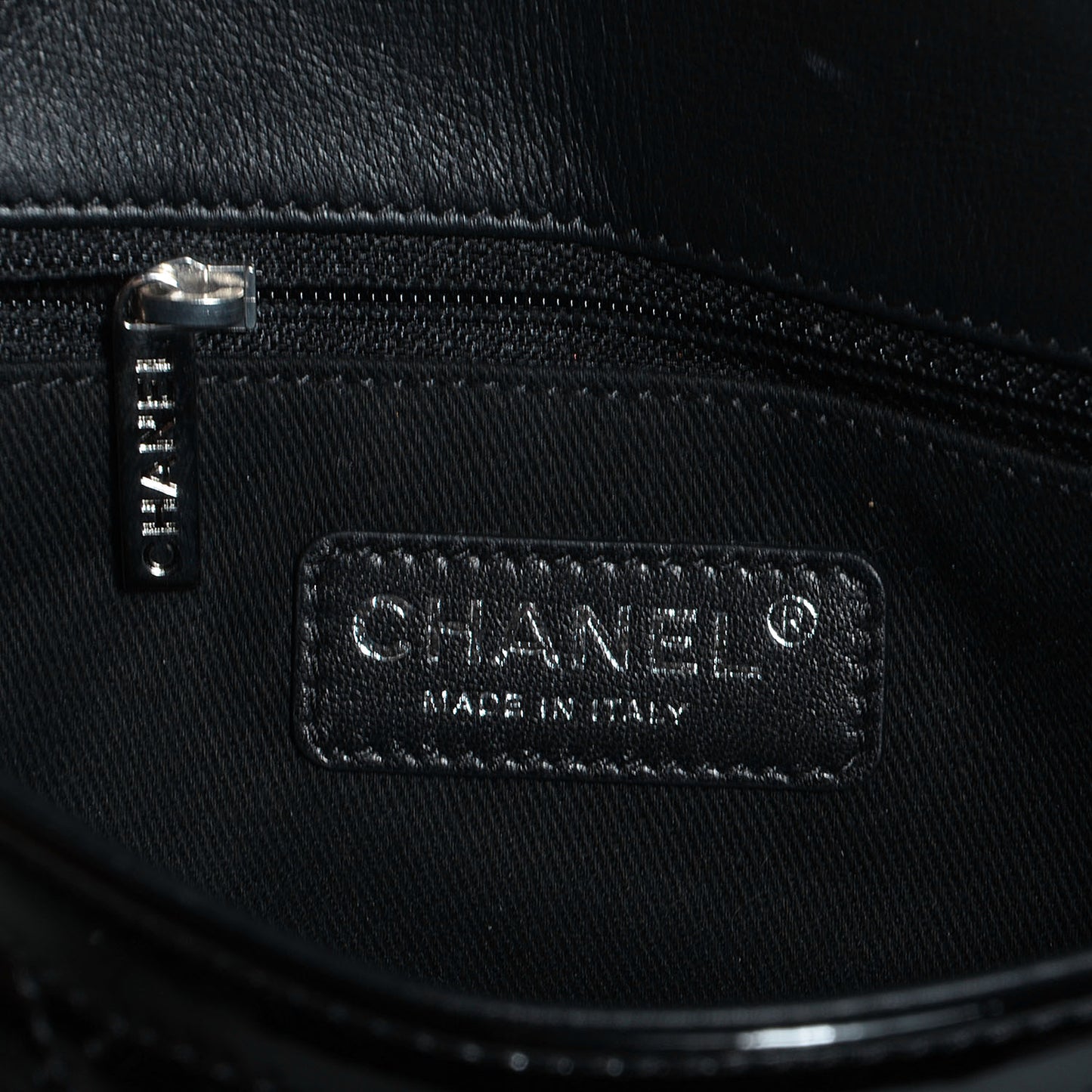 Patent Quilted Small Coco Shine Flap Black