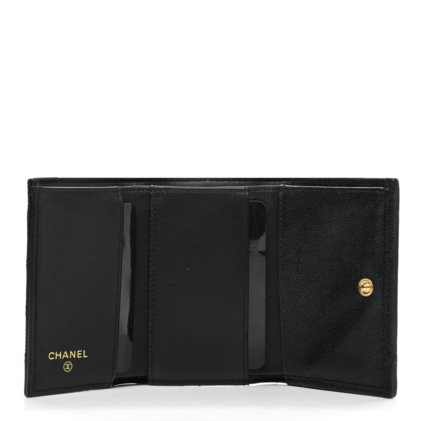 Caviar Quilted Small Boy Flap Wallet Black