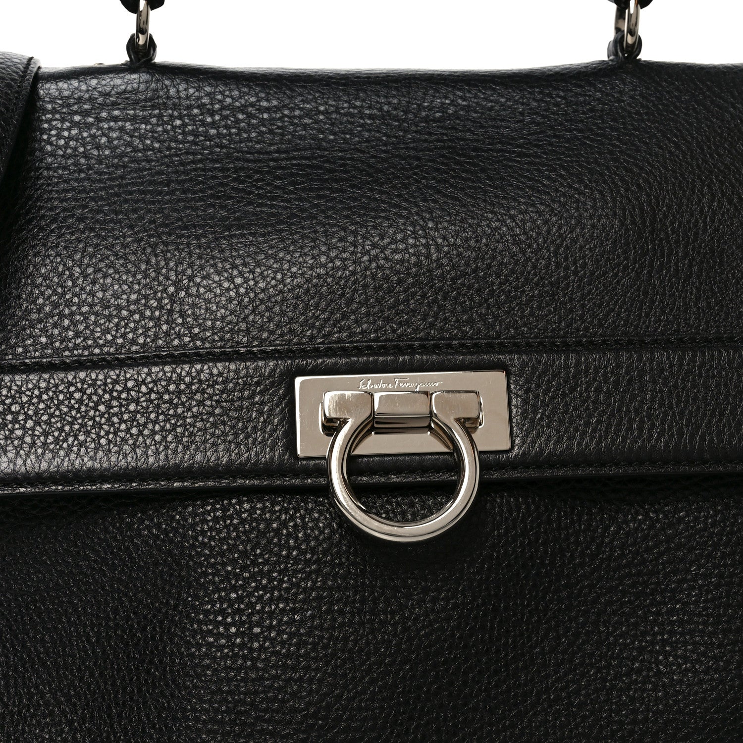 Salvatore Ferragamo Calfskin Large Sofia Shoulder Bag Black 7 of 10
