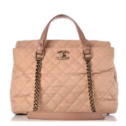 Chanel Iridescent Caviar Chic Quilt Tote Beige 1 of 10