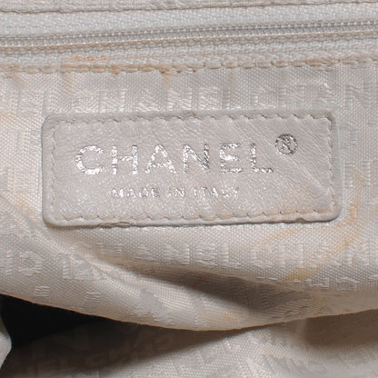 Chanel Leather Contrast Stitch Drawstring Tote Navy 6 of 8