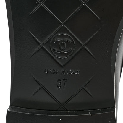 Chanel Lambskin Quilted CC Turnlock Loafers 37 Black 8 of 9