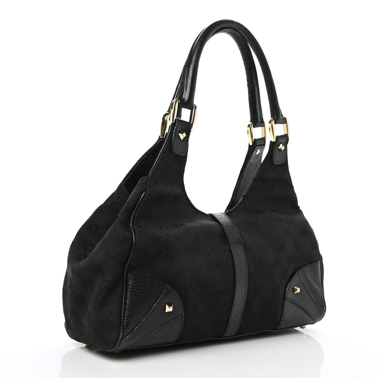 Gucci Monogram Calfskin Large Bardot Tote Black 3 of 11