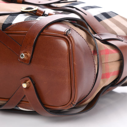 Burberry House Check Bridle Calfskin Medium Gosford Hobo Dark Tan 12 of 12
