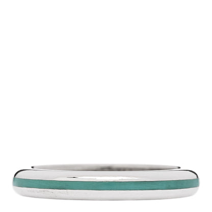 Tiffany Sterling Silver Enamel Stackable Ring 52 6 Blue 3 of 4