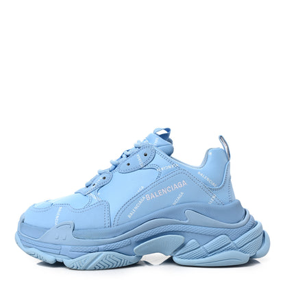 Balenciaga Technical Fabric Mesh Allover Logo Mens Triple S Sneakers 40 Light Bleu White 1 of 7