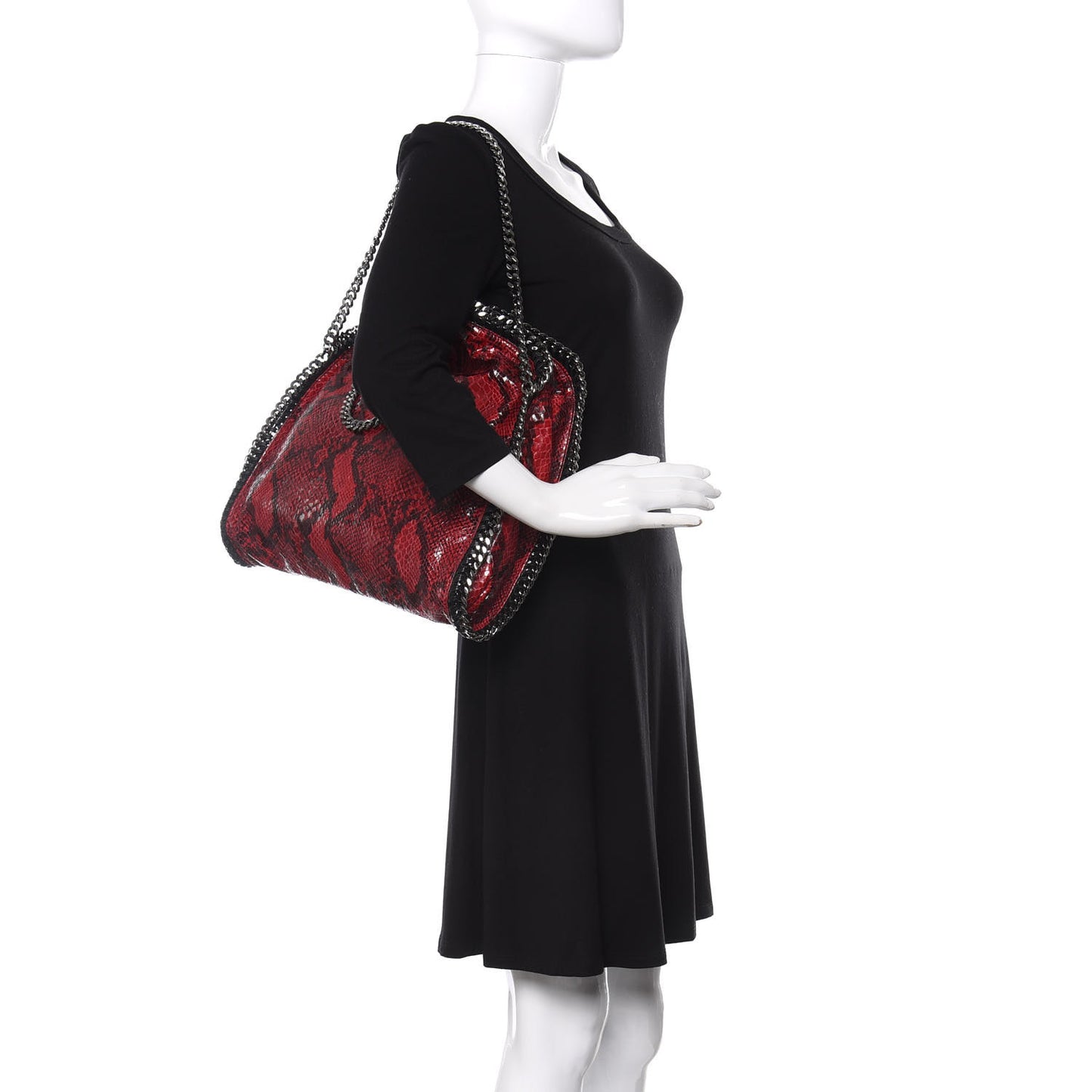 Eco Python Falabella Fold Over Tote Red