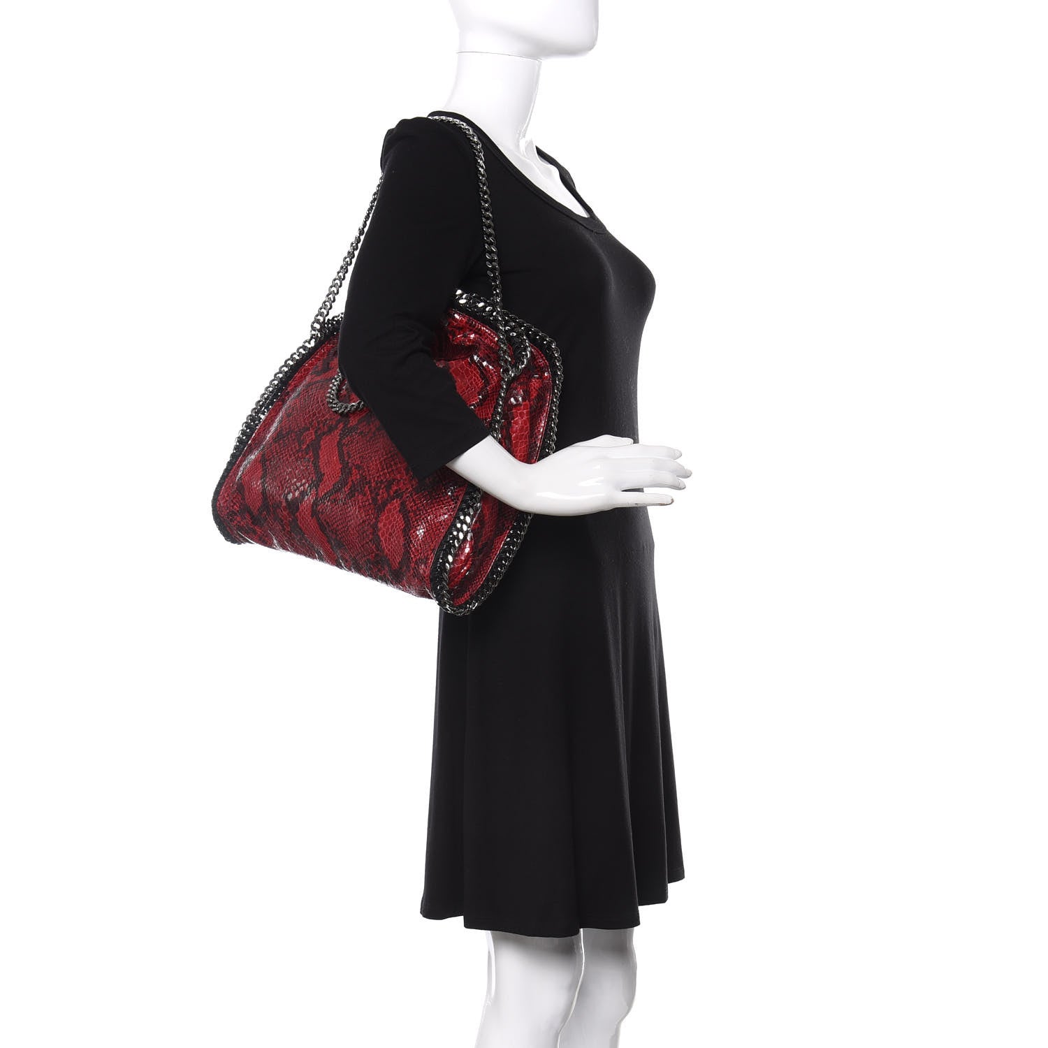Stella McCartney Eco Python Falabella Fold Over Tote Red 2 of 9