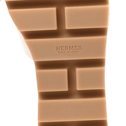 Hermes Calfskin Cork Eze 30 Sandals 37 White 6 of 9