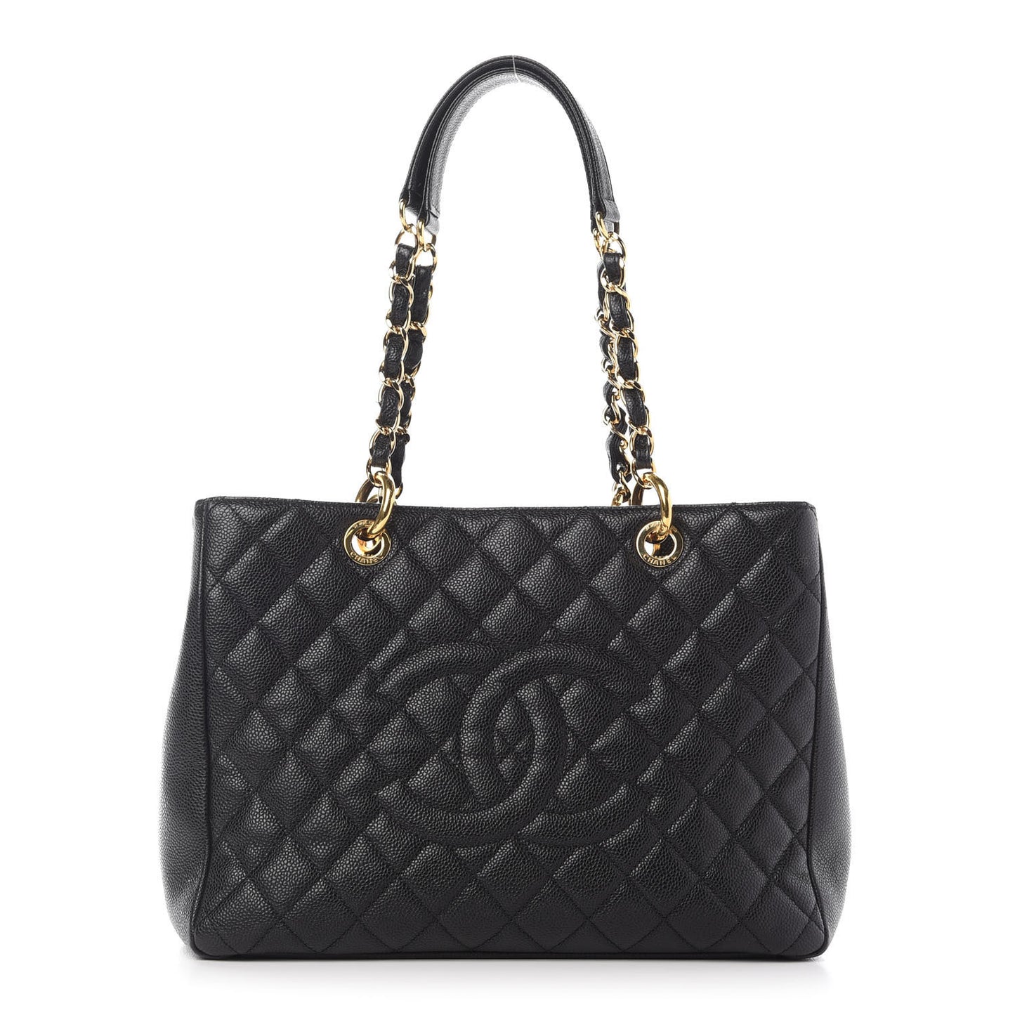 Caviar Quilted Grand Shopping Tote GST Black
