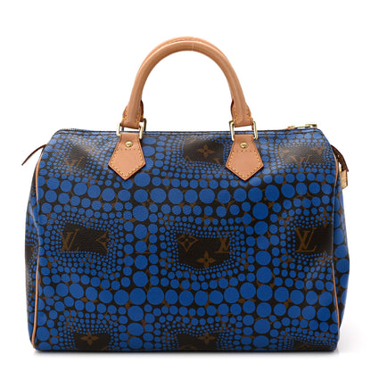 Louis Vuitton Monogram Kusama Town Speedy 30 Blue 1 of 10