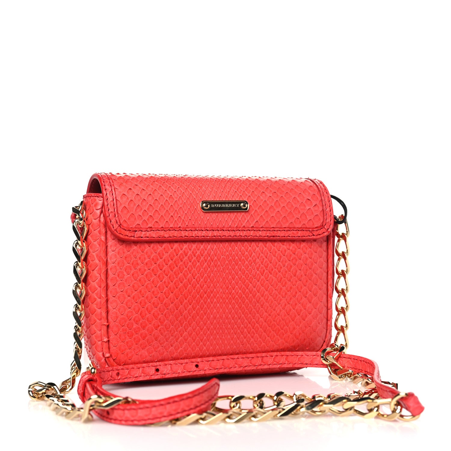 Burberry Python London Mini Berkeley Crossbody Bag Cadmium Red 3 of 11