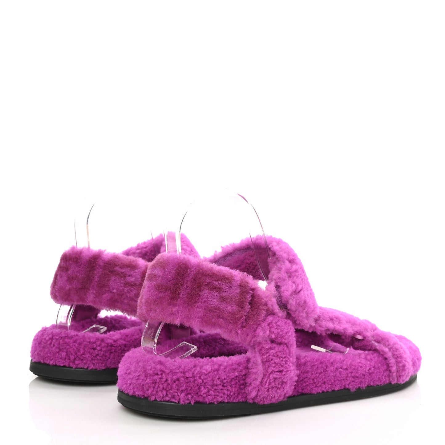 Shearling FF Fendi Feel Sandals 40 Bouganville