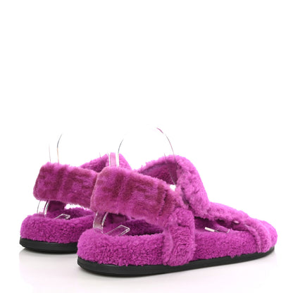 Fendi Shearling FF Fendi Feel Sandals 40 Bouganville 4 of 7