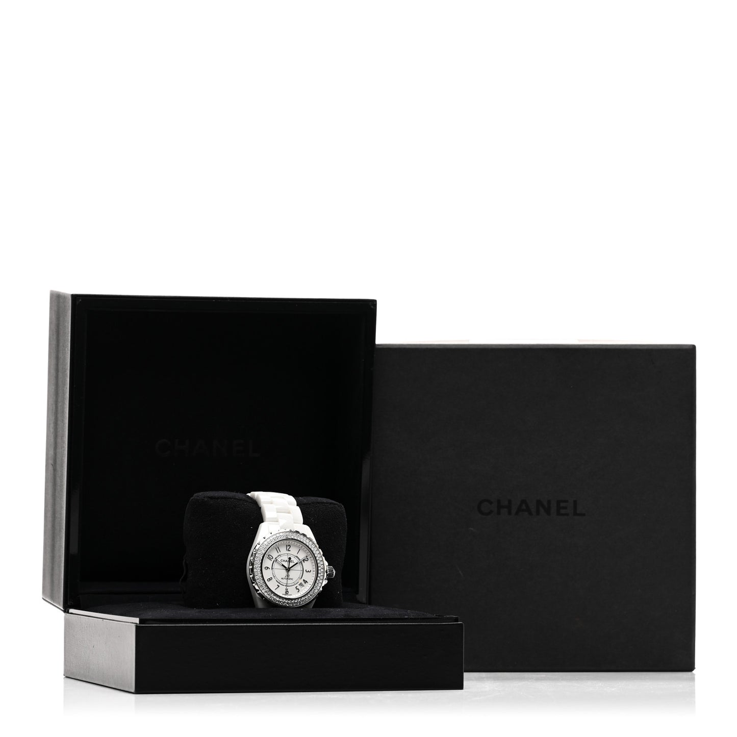 Stainless Steel Ceramic Diamond Pave Bezel 38mm J12 Automatic Watch White