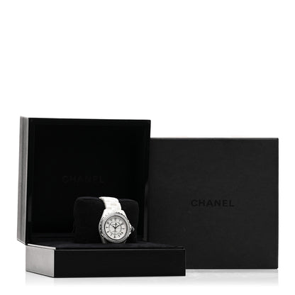 Chanel Stainless Steel Ceramic Diamond Pave Bezel 38mm J12 Automatic Watch White 5 of 5