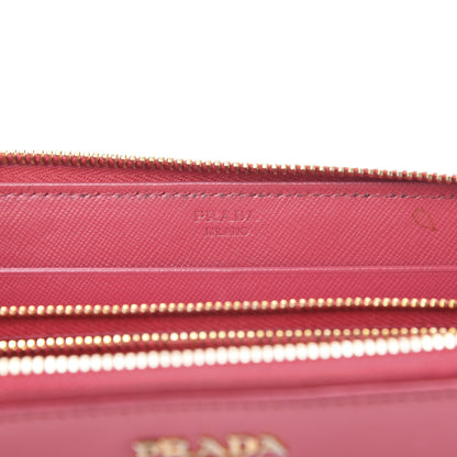 Prada Saffiano Zip Around Wallet Peonia 6 of 12