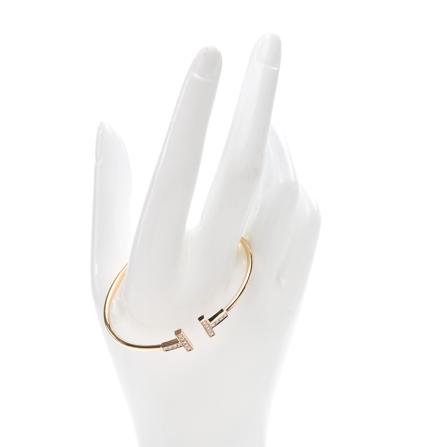 18K Rose Gold Diamond T Wire Bracelet