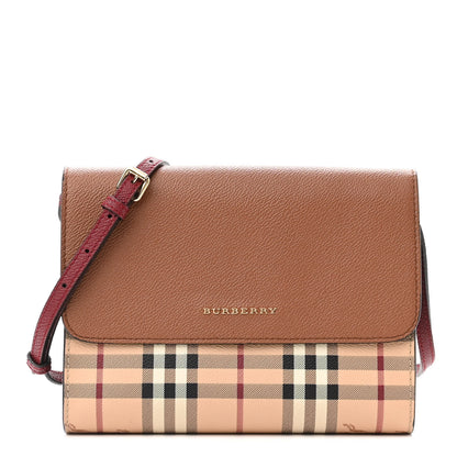 Burberry Haymarket Check Small Loxley Crossbody Bright Toffee 1 of 9