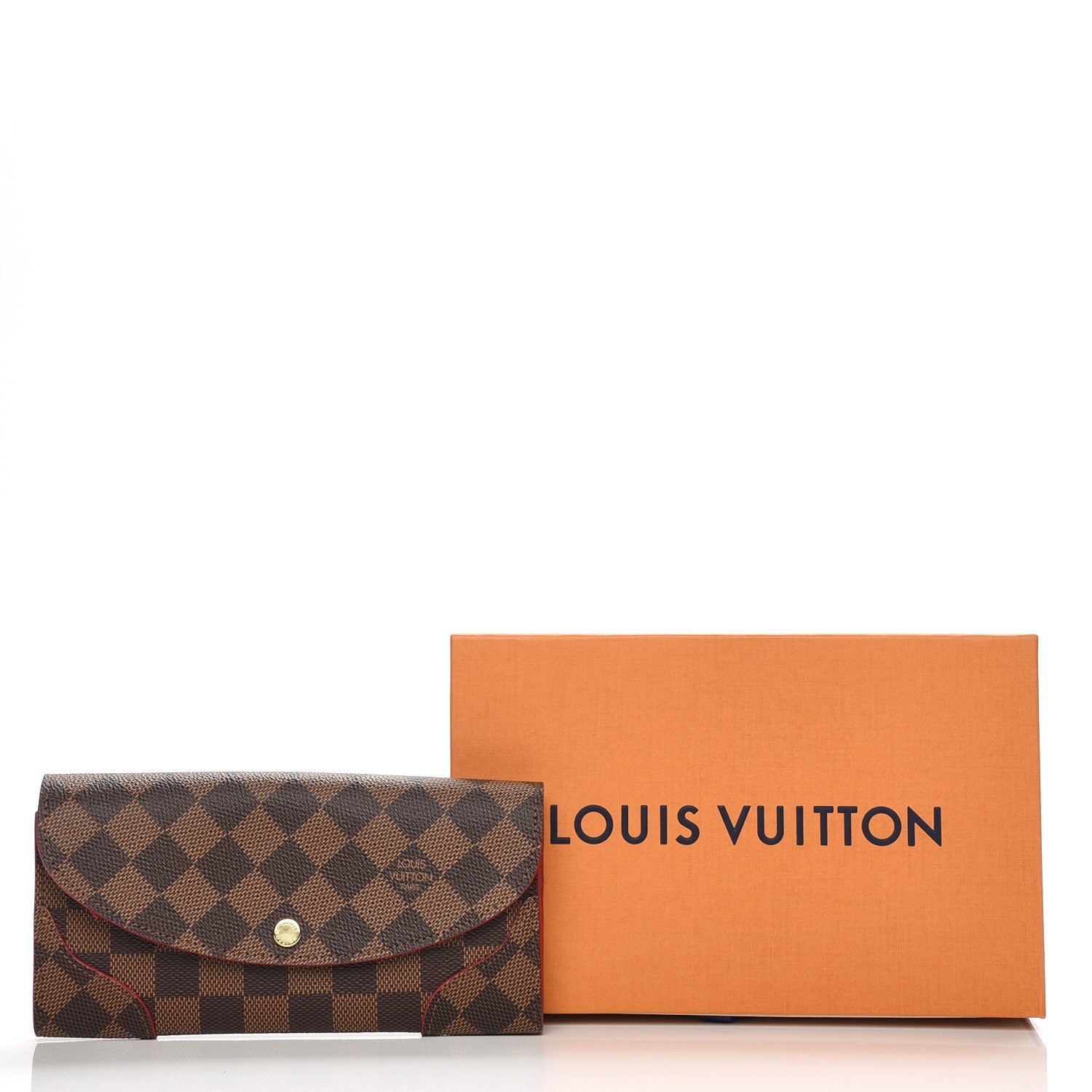 Louis Vuitton Damier Ebene Caissa Wallet Cherry 8 of 9