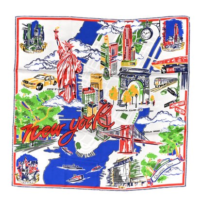 Christian Dior Silk New York 70 Square Scarf White Multicolor 1 of 3