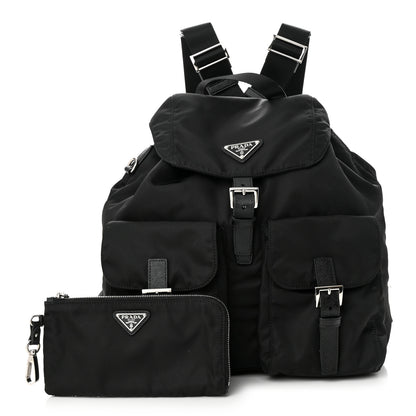 Prada Tessuto Nylon Saffiano Medium Backpack Black 1 of 12