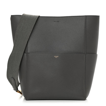 Celine Soft Grained Calfskin Sangle Bucket Bag Grey 1 of 16