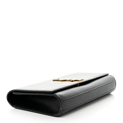 Saint Laurent Grain De Poudre Monogram Cassandre Clutch Black 4 of 10