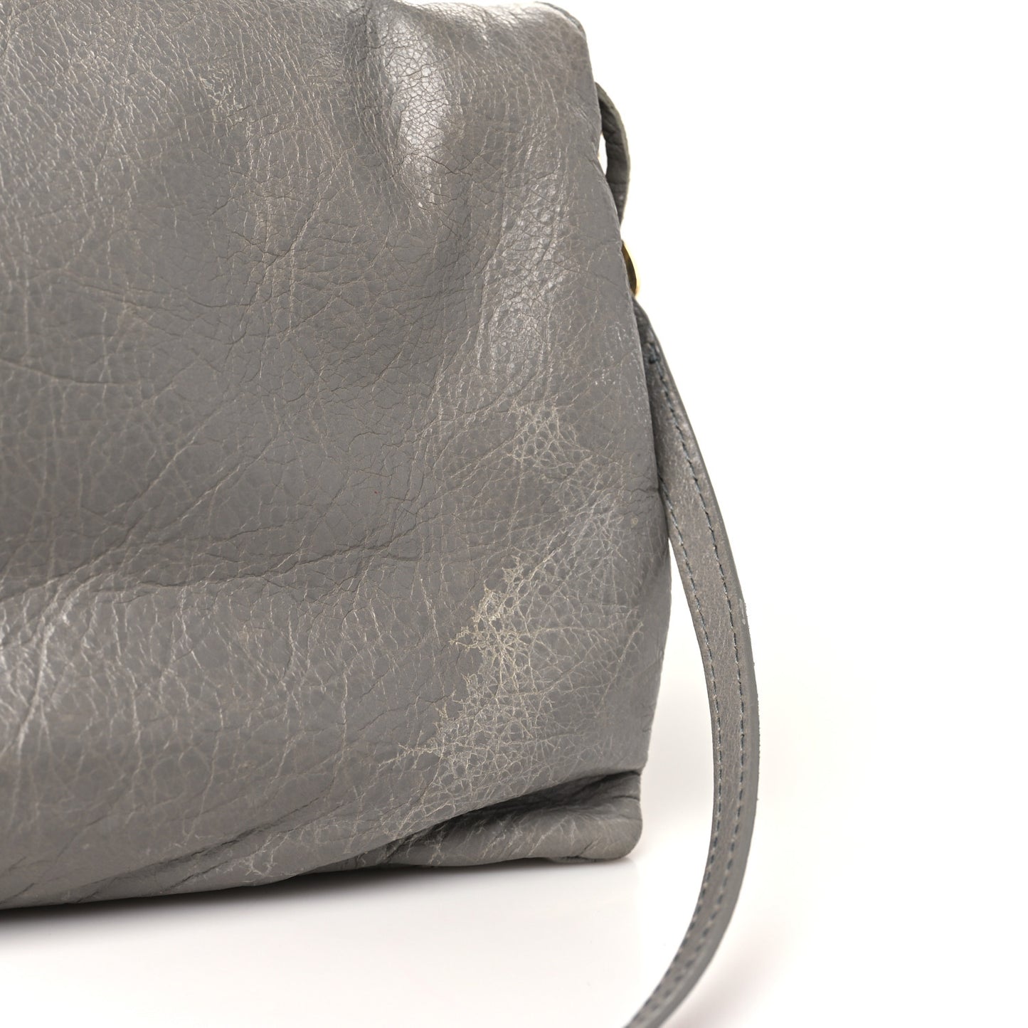 Agneau Giant 12 Gold Hardware Envelope Strap Clutch Gris Pyrite