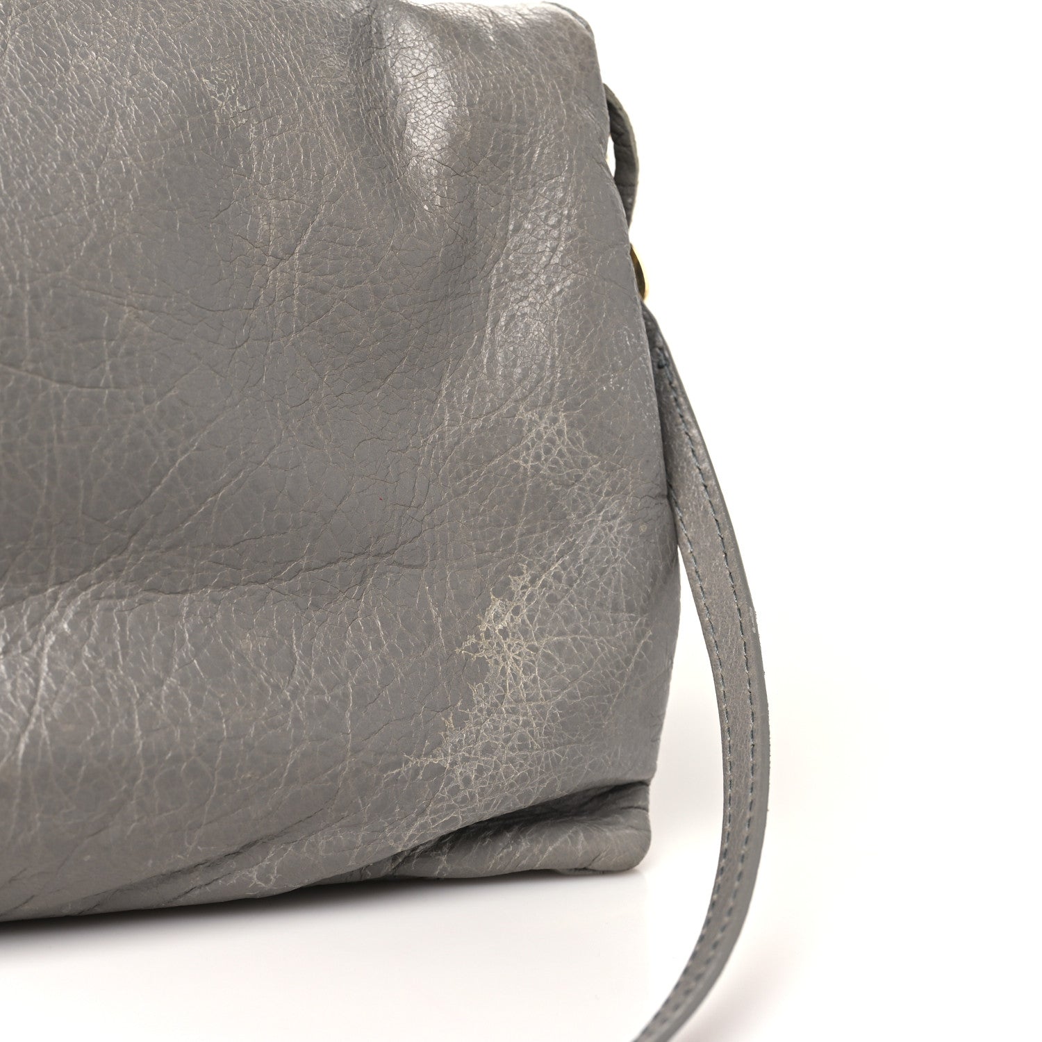 Balenciaga Agneau Giant 12 Gold Hardware Envelope Strap Clutch Gris Pyrite 13 of 13